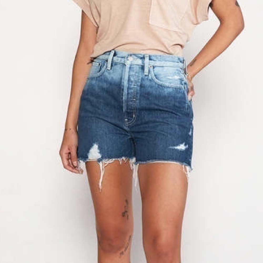 Etica Fern High Rise Dip Dye Jean Short in Shipwreck Size 25 New